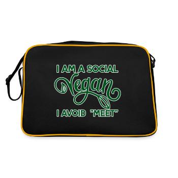 Je suis un végétalien social J’évite Meet 4 - Sac Retro - noir/or - Dos