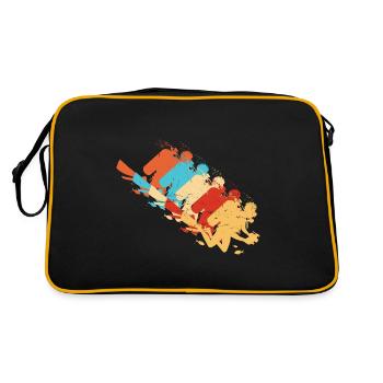 Diver Free Dive Scuba Diver Diving Damen - Retro Tasche - Schwarz/Gold - Hinten