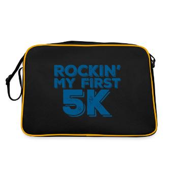 Rockin' My First 5k 3 - Retro Tasche - Schwarz/Gold - Hinten