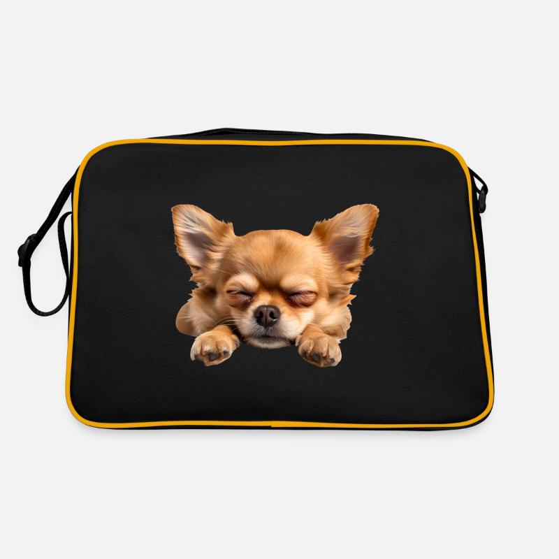 Chihuahua - Retro Tasche - Schwarz/Gold