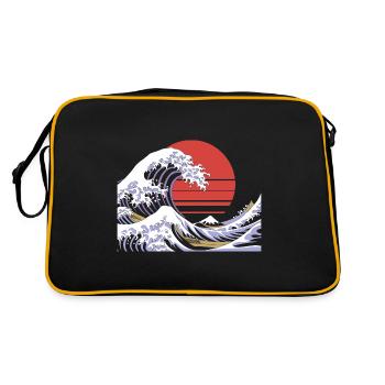 Big Wave Vaporwave Esthétique Années 80 Mode Anime - Sac Retro - noir/or - Dos