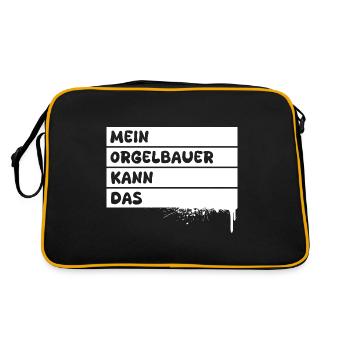 Geschenk für Orgelbauer - Retro Tasche - Schwarz/Gold - Hinten