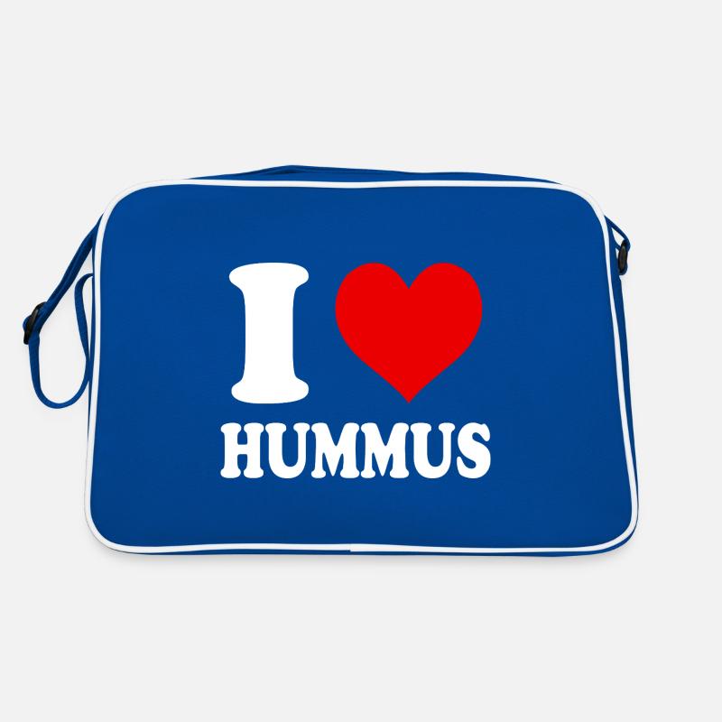 J’aime le houmous végétalien Nourriture végétale Funny Heart Sac Retro