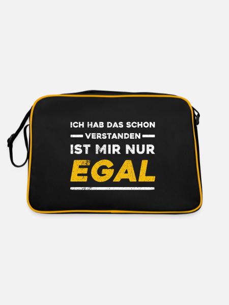 Ich Hab Das Schon Verstanden Ist Mir Nur Egal - Retro Tasche - Schwarz/Gold - Hinten