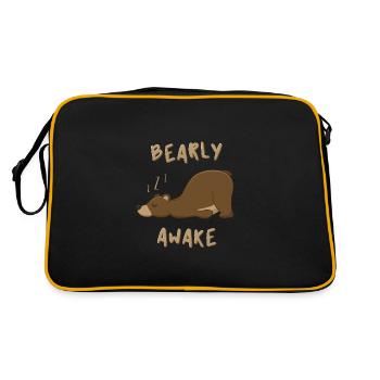 Bearly Awake - Cute Bear - Retro Bag - black/gold - Back
