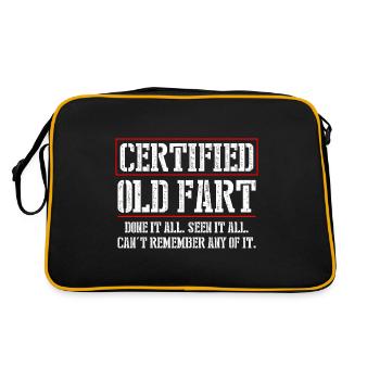 Certified Old Fart - Retro Tasche - Schwarz/Gold - Hinten