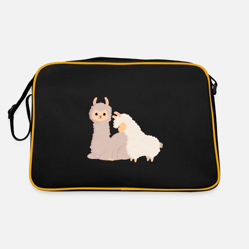 Mama und ich niedliches Lama mit Mama Geschenk Retro Tasche