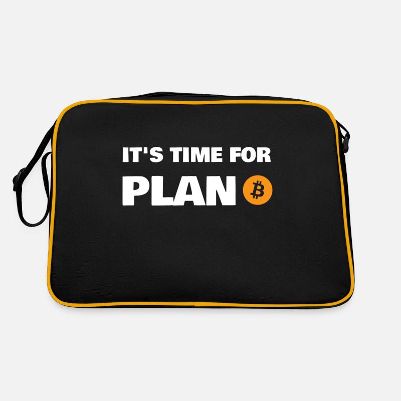 Il est temps pour plan B Bitcoin Crypto BTC - Sac Retro - noir/or