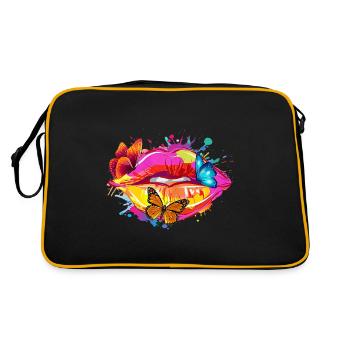Kiss Mouth Smacker Gift Idea T-Shirt - Retro Bag - black/gold - Back