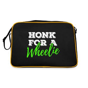 Klaxonner pour un vélo de moto Wheelie disant - Sac Retro - noir/or - Dos