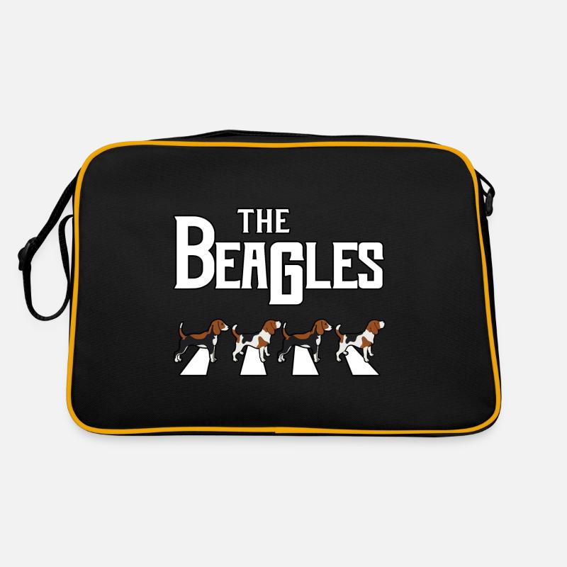 Beagle Chien Chiot Animal De Compagnie Les Beagles - Sac Retro - noir/or