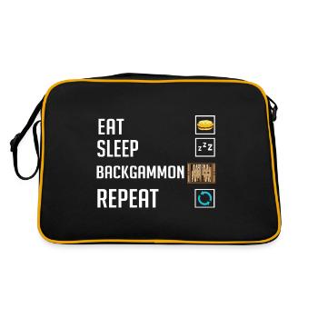 Backgammon Board Game Player Game Rules - Retro Bag - black/gold - Back