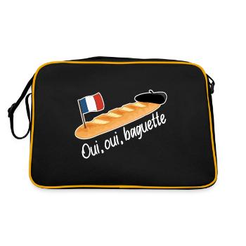 Oui Oui Baguette - Funny French Food - Retro Bag - black/gold - Back
