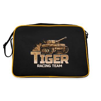 Tiger Panzer Racing Team - Deutsche Panzer - Retro Tasche - Schwarz/Gold - Hinten