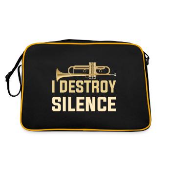 I Destroy Silence Drôle de joueur de trombone marchant - Sac Retro - noir/or - Dos