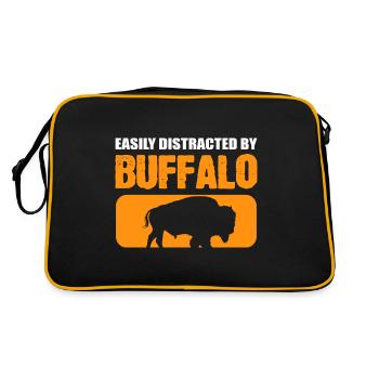 Distrait par le cadeau de lutteur au guidon de Buffalo - Sac Retro - noir/or - Dos