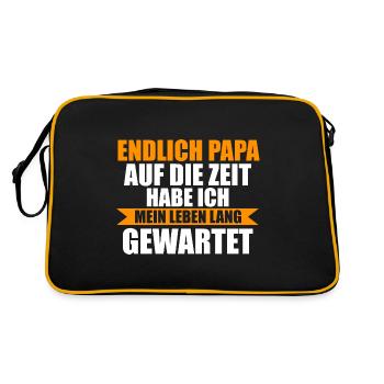 Vater Papi Papa - Retro Tasche - Schwarz/Gold - Hinten