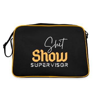 Shit Show Supervisor Funny Sarcastic Manager - Retro Bag - black/gold - Back