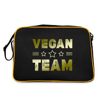 Équipe végétalienne - Sac Retro - noir/or - Dos