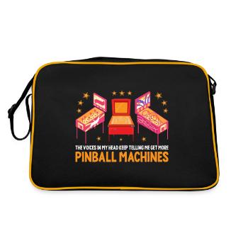 Vintage Pinball Machine Retro Arcade Spiel Liebhab - Retro Tasche - Schwarz/Gold - Hinten