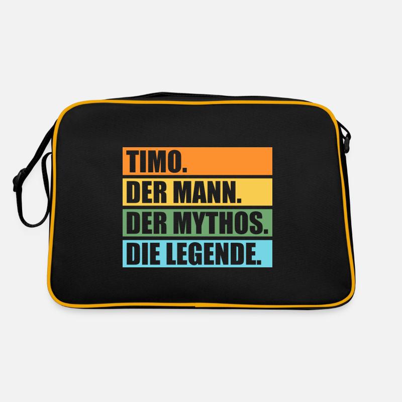 Timo - Retro Tasche - Schwarz/Gold