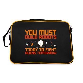 You Must Build Robots Today To Fight Aliens 2 - Retro Bag - black/gold - Back