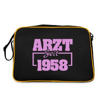 Dermatologe 1958 - Retro Tasche - Schwarz/Gold - Hinten