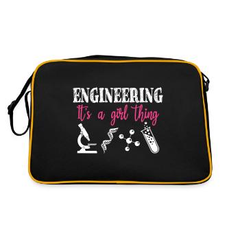 Engineering ist ein Mädchen-Ding - Retro Tasche - Schwarz/Gold - Hinten