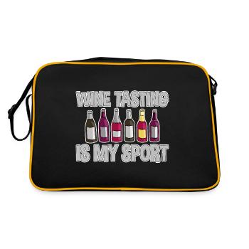 Wine Tasting Is My Sport 2 - Retro Tasche - Schwarz/Gold - Hinten