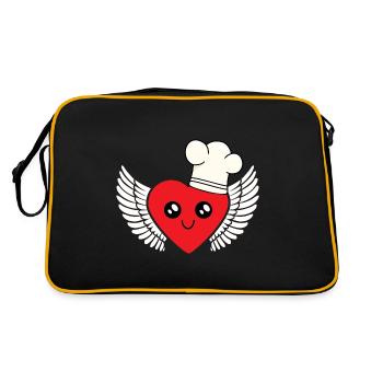 Chef heart heavenly cooking host cook - Retro Bag - black/gold - Back