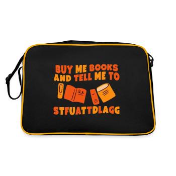 Buy Me Books And Tell Me To Stfuattdlagg 2 - Retro Tasche - Schwarz/Gold - Hinten