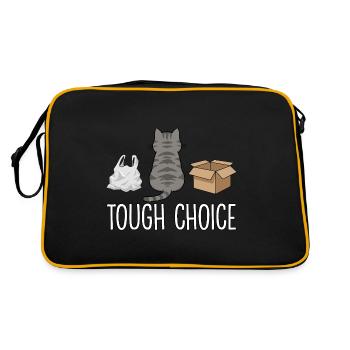 Tough Choice Funny Cat Saying - Retro Bag - black/gold - Back