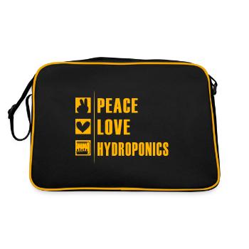Peace Love Hydroponics - Retro Bag - black/gold - Back