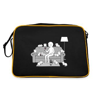 Les chats et le vin - Sac Retro - noir/or - Dos