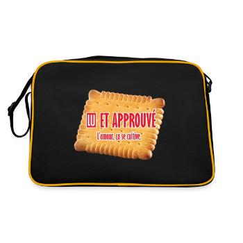 T-shirt humour cadeau offrir lu et approuvé - Sac Retro - noir/or - Dos
