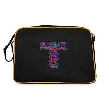 Taylor mot nuage lettre T cadeau pour Taylor - Sac Retro - noir/or - Dos