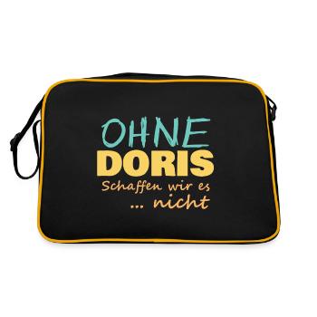 Doris - Retro Tasche - Schwarz/Gold - Hinten