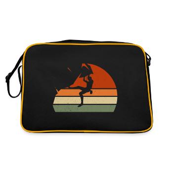 Felsklettern Berg Vintage Bouldern - Retro Tasche - Schwarz/Gold - Hinten