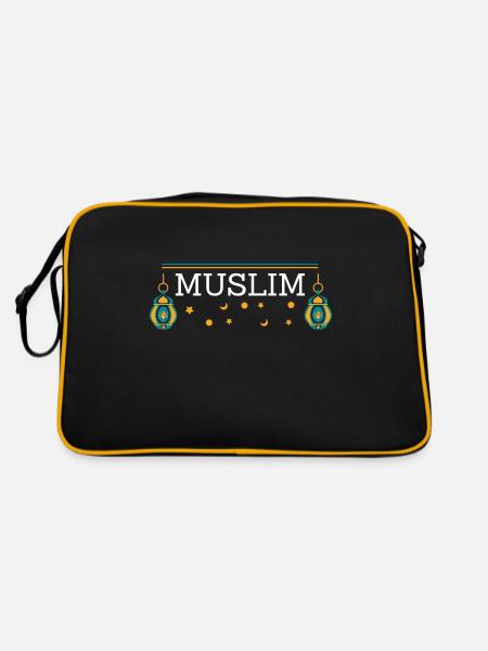 Muslim Vintage Moslem Retro - Retro Tasche - Schwarz/Gold - Hinten