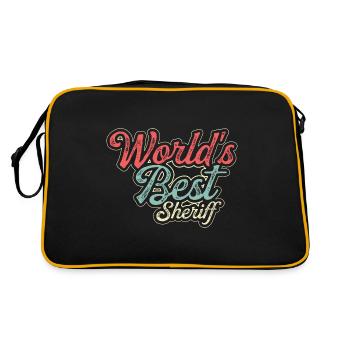 Worlds Best Sheriff Dedicated PoliceMan Geschen - Retro Bag - black/gold - Back
