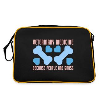 Médecine vétérinaire parce que les gens sont des vétérinaires grossiers - Sac Retro - noir/or - Dos