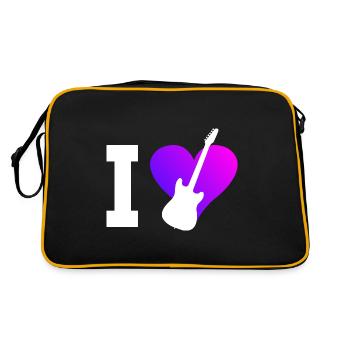 Guitariste Guitariste Homme Guitariste Guitare - Sac Retro - noir/or - Dos