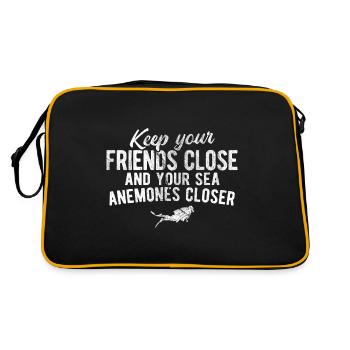 Apnoetaucher Freitaucher Taucher - Retro Tasche - Schwarz/Gold - Hinten