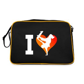 Skater Femmes Skateboard Skateboarder - Sac Retro - noir/or - Dos