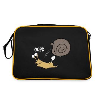 Schnecke oops - Retro Tasche - Schwarz/Gold - Hinten