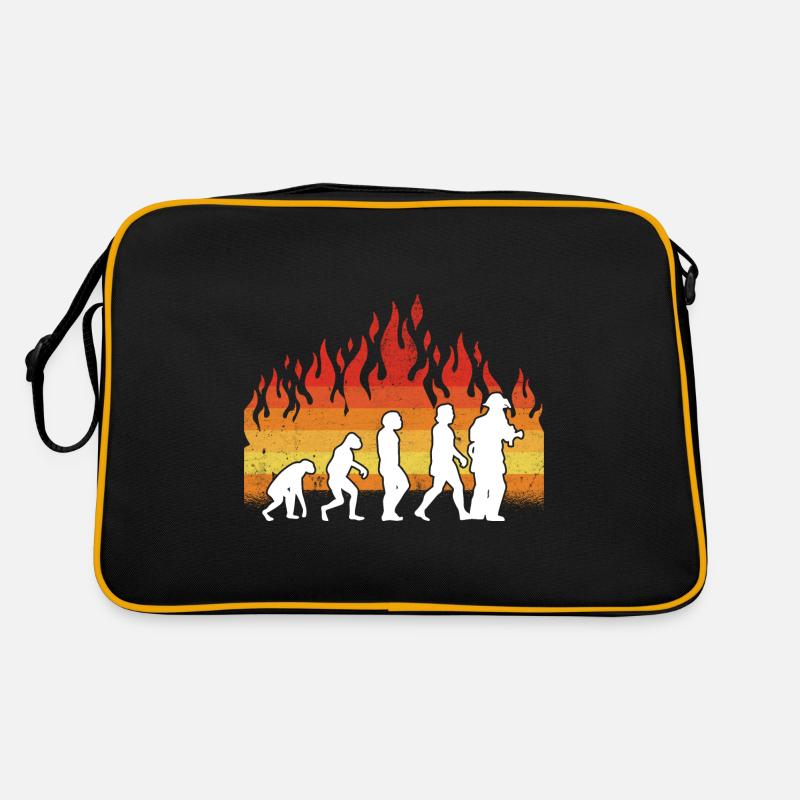 Evolution Feuerwehr Retro Feuerwehrmann Beruf Retro Tasche