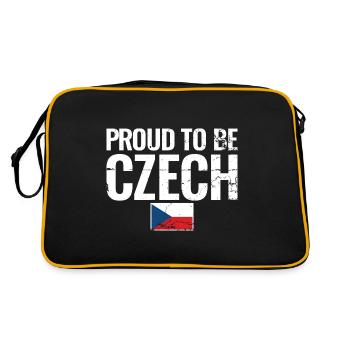Fier d’être tchèque République tchèque Drapeau tchèque - Sac Retro - noir/or - Dos