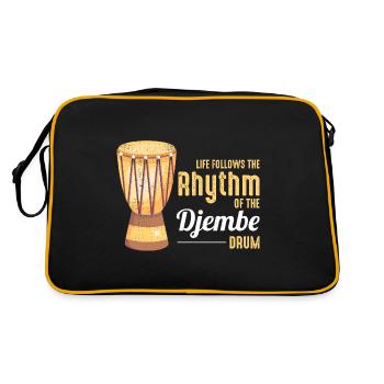 Djembé Player Drummer Music Drum Musicien - Sac Retro - noir/or - Dos