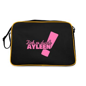 Vorname Ayleen - Retro Tasche - Schwarz/Gold - Hinten
