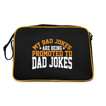 My Bad Jokes Are Being Promoted To Dad Jokes 3 - Retro Tasche - Schwarz/Gold - Hinten